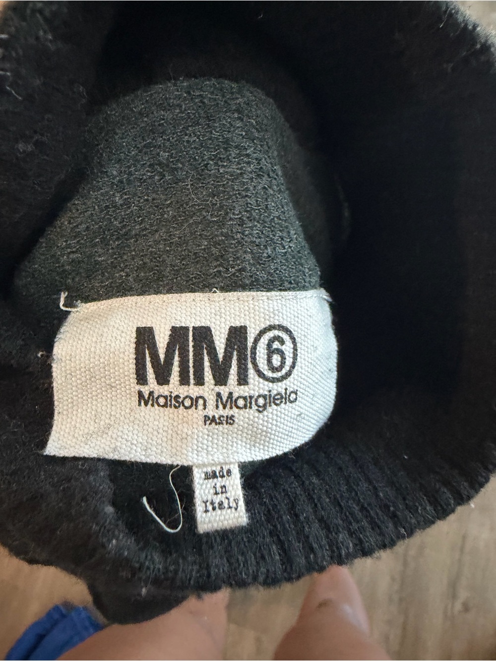 Maison Martin Margiela Colorblock Ribbed turtleneck in Black & Dark Green - Picture 3 of 3
